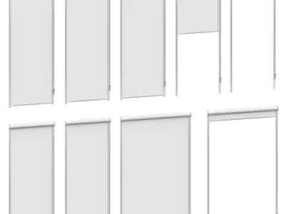 Roller blinds for windows 3D model