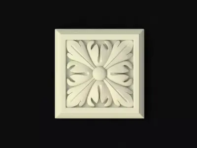 rosette decorative box with flower 3D model purchase