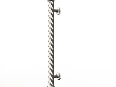 Classic Door Handle 07 Chrome Low-poly 3D model