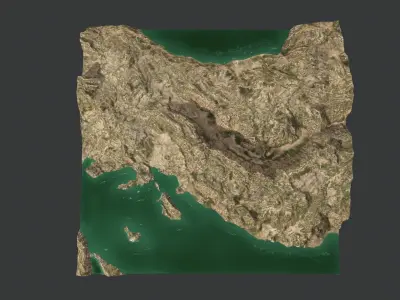 mountain structure Low-poly 3D model