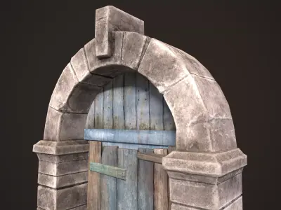 Old Medieval Door Low-poly 3D model