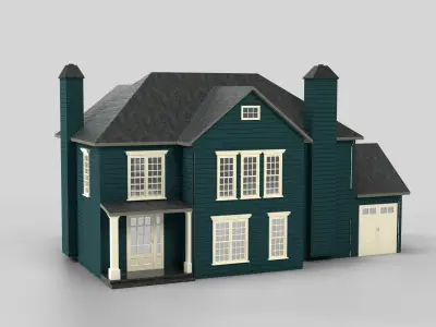 British House Design 17T3  Low-poly 3D model