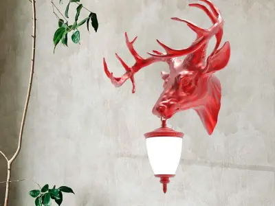 Deer Head Wall Lamp 3D print model