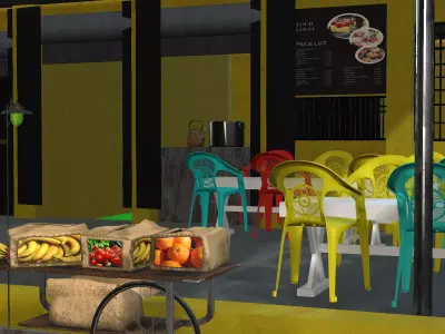 Stylized Ruined City  Game Environment and Sci Fi Icon Pack 3D model