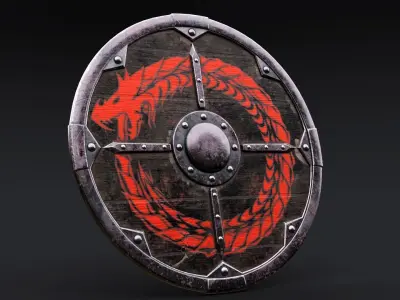 Viking Shield - Dragon 3D model