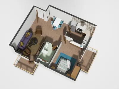 3D Floor Plan model 03 3D model