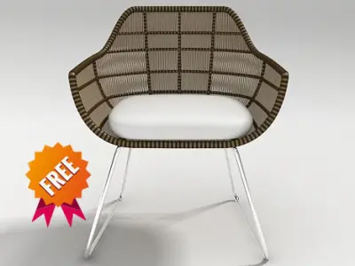 Crinoline C2PF Armchair BeB Free 3D model