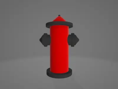 Low Poly Fire Hydrant Low-poly 3D model