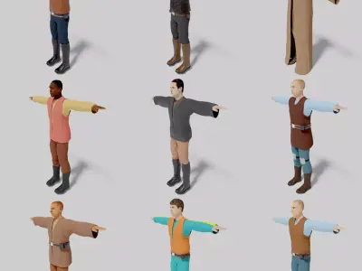 Sci-Fi Character Collection Low-poly 3D model