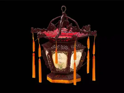 Chinese Palace Lantern  Low-poly 3D model 5