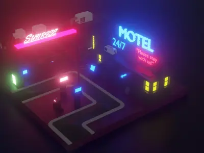 gas station 3D model