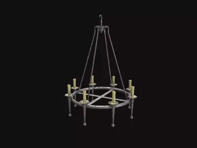 Medieval Chandelier V01 Low-poly 3D model