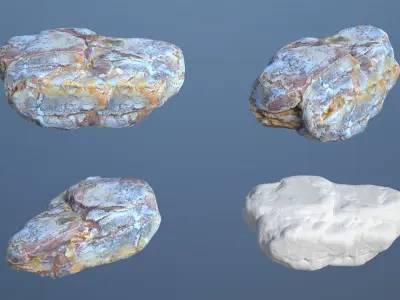 8 Boulder Rocks - 240720 Low-poly 3D model