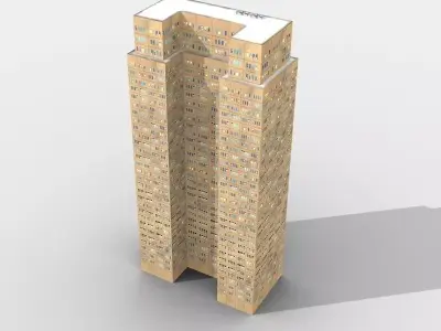 Low Poly Office Tower 3D model
