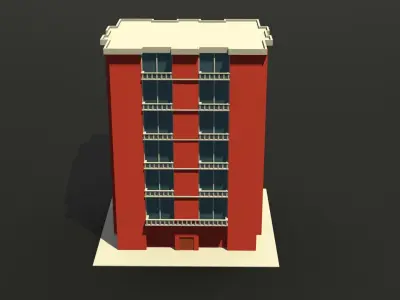 apartment building  Free low-poly 3D model