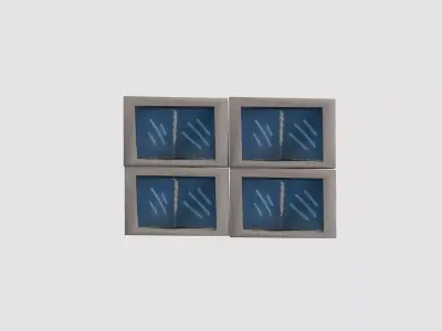 square blue window  Low-poly 3D model