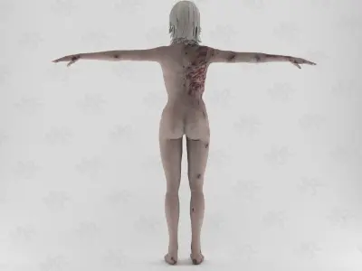 Female Zombie1 Animations Pack Low-poly 3D model