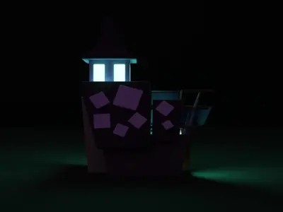 Spooky Haunted House Low-poly 3D model