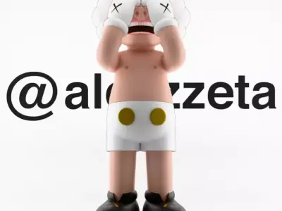 Kaws Yue Minjun Textured 3D model