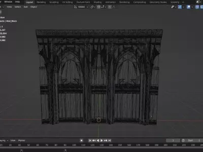 Double Sided Seamless Arc Wall Modular Low-poly 3D model