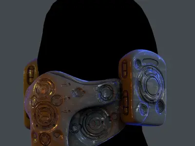 Gas mask helmet scifi Low-poly character art game space  Low-poly 3D model get