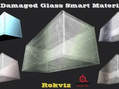 15 Damaged Glass Smart Materials and PBR textures Texture