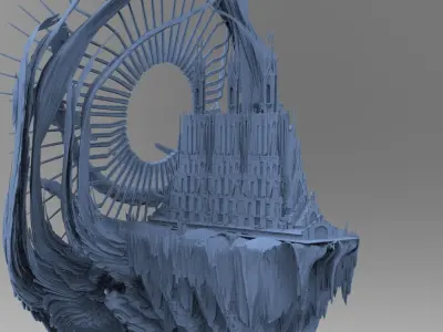 Floating Cthulhu ring 1  3D model
