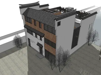 Bed and Breakfast - Huizhou architecture 3D model