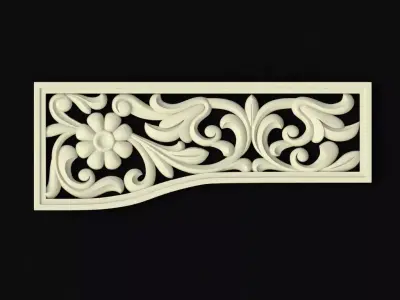 dekor ornate shelf with floral design 3D model