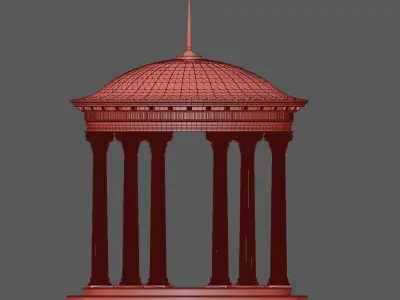 Classic Rotunda Gazebo Low-poly 3D model