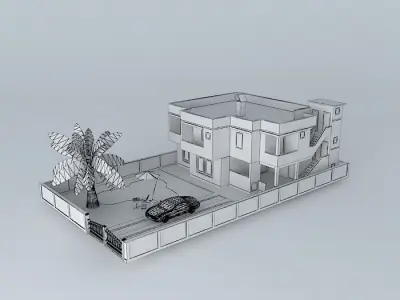 House Jasar Ulcinj light colors Free 3D model