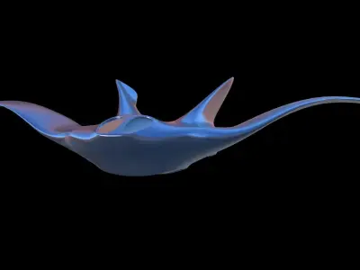 Sleek spaseship Low-poly 3D model