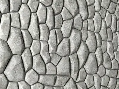 Decorative stone panel polygon 3D model