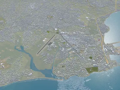 Sekondi Takoradi Ghana 20km AI Low-poly 3D model