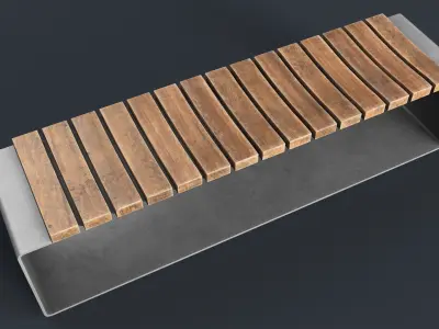 Modern Outdoor Bench 4 PBR Game Ready Low-poly 3D model