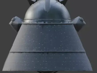 Cyber-Samurai Shadow Kabuto 3D Model Low-poly 3D model