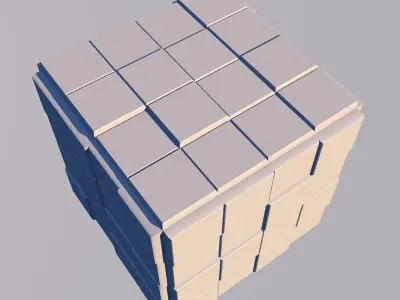 Sci Fi Cube Square Shape Triangle Low-poly 3D model 3D model