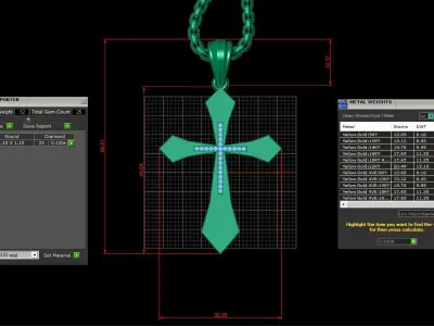 Cross Light Gold 3CP016 3DM STL 3D model