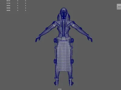 Futuristic Human model Low-poly 3D model