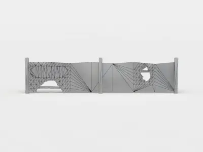 Fence segment Low-poly 3D model