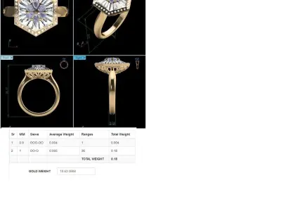 Women Ring 3D print model 58