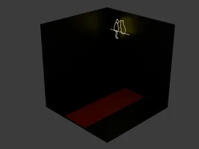 6pc Neon Asset Pack in Yellow Low-poly 3D model