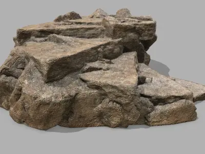 Stair rock Low-poly 3D model shop