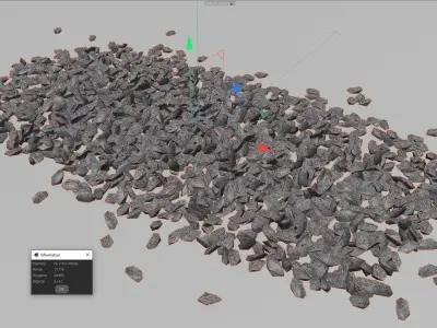 Sharp rocks debris Low-poly 3D model