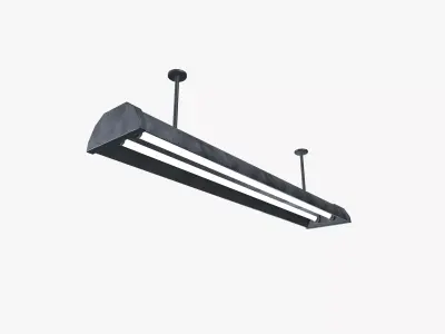 Industrial Tube Light Low-poly 3D model