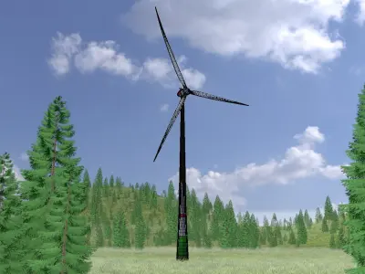 Wind turbine E82 H-162 RD 162 m 3D model