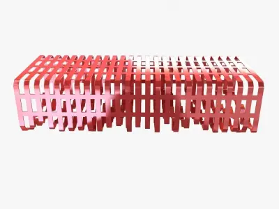 Interferences metal bench by TF URBAN 3D model