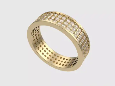 Three-Row Pave Set Ring JDBCo 3D print model