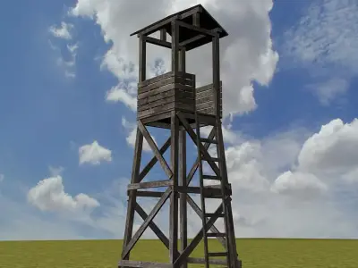 Guard tower 01 low poly Low-poly 3D model
