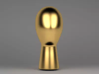 Head Display Stand Gold 3D model